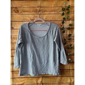 James Perse Womens Top Size 2 Stripped Long Sleeve Gray